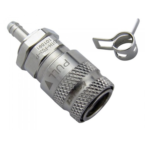QD1H Female Quick Disconnect No-Spill Coupling, Panel Barb for 03mm (1/8in) [ QD1H-F03-P]