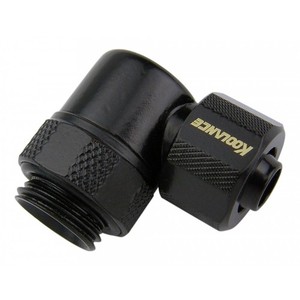 Rotary Elbow Compression Fitting for 06mm x 10mm (1/4in x 3/8in) *Black*, G 1/4 BSPP [FIT-L06X10-BK]