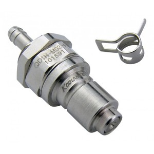 QD1H Male Quick Disconnect No-Spill Coupling, Panel Barb for 03mm (1/8in) [QD1H-M03-P]