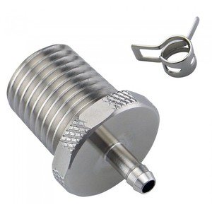 Barb Fitting for ID 03mm (1/8in), 1/4 NPT [FIT-V03N14]